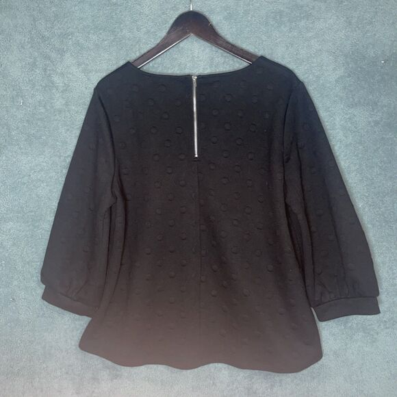 W5 Womens Top 1XL Black Preppy Corp Office Classic Career Preppy Minimal Retro - Picture 11 of 11